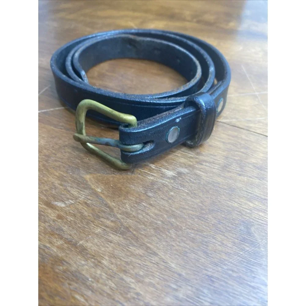 Tory English Bridle Leather Belt Black Women’s Sz 28 Style 2134 Stitched 3/4